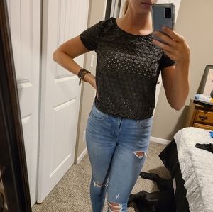 Short sleeve, cropped AE top